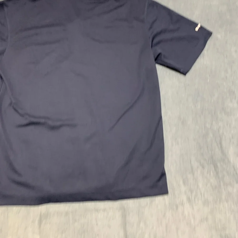 Nike Dri-Fit Polo Shirt Mens Medium Navy Blue Logo Short Sleeve Golf Performance
